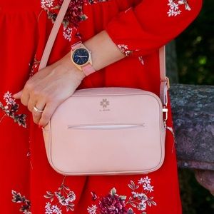 Premium nappa leather Crossbody Bag in Blush